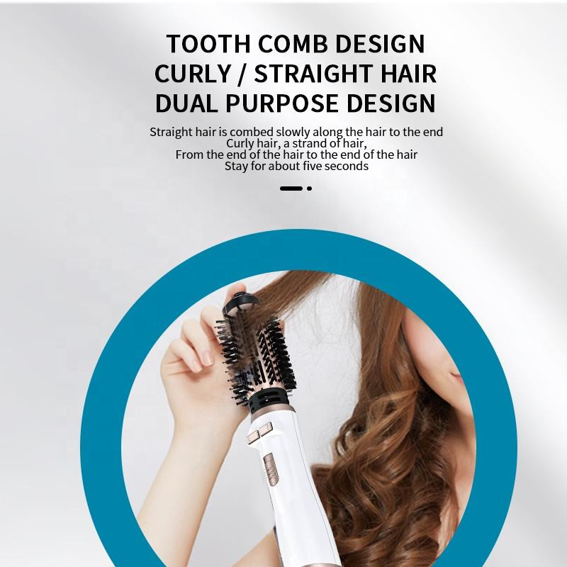 Kemei 2in1 Hot Air Brush Styler Dryer, Rotary Hair Dryer Brush for Salon at Home, 2-in-1 Ηλεκτρική περιστρεφόμενη χτένα για μπούκλες μαλλιών