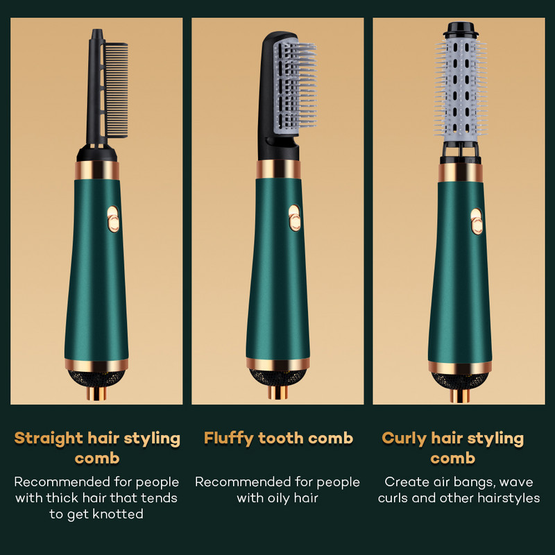 3 U 1 Sušilo za kosu Četka s vrućim zrakom 1200 W Uvijač za kosu Ispravljač Češalj Kovrče Alati za oblikovanje kose u jednom koraku Električna ionska četka za sušenje kose
