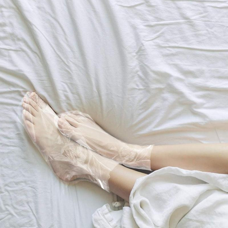 100db Eldobható műanyag lábvédők átlátszó cipőtakarók paraffinos fürdőviasz SPA terápiás táskák bélés cipók