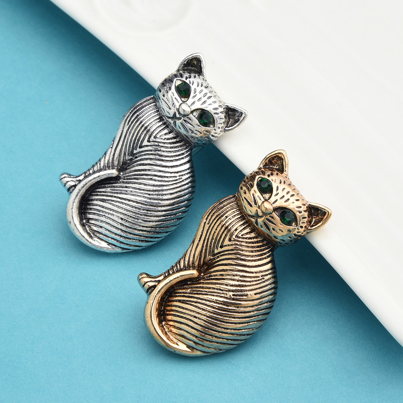 Wuli ja beebi Vintage armas kass Prossid Naised Lemmikloomad Loomapidu Juhuslik kontoris Prossinõelad Kingitused