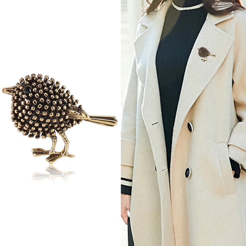 Висококачествена реколта брошка врабче игли за ревери животни Брошки за птици Дизайнер за дамски рокли Костюм Аксесоари за дрехи
