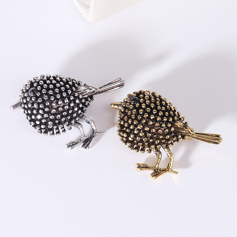 Висококачествена реколта брошка врабче игли за ревери животни Брошки за птици Дизайнер за дамски рокли Костюм Аксесоари за дрехи