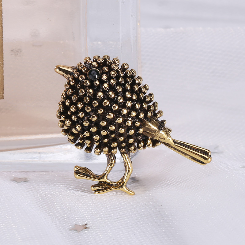 Висококачествена реколта брошка врабче игли за ревери животни Брошки за птици Дизайнер за дамски рокли Костюм Аксесоари за дрехи