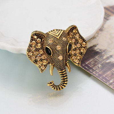 Модни бижута Ретро брошка слон Кристална талисманка Сладко слонче игла Шал и значки Унисекс подарък