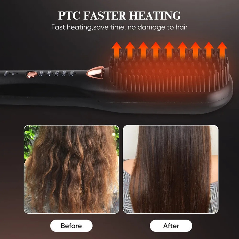 Βούρτσα ζεστού αέρα Ασύρματο ισιωτικό μαλλιών Βούρτσα ζεστή χτένα Μαλλιά Επίπεδη σίδερο χτένα ισιώματος μαλλιών