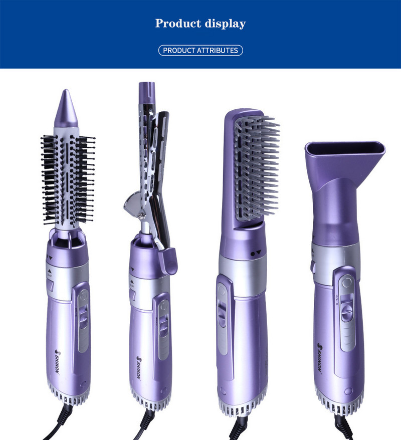 4in1 Professionaalne multifunktsionaalne föönihari Salongi lokitamine ja sirgendamine 3 kuumuse seadistusega kuivati ja soengustiili volüümi andja