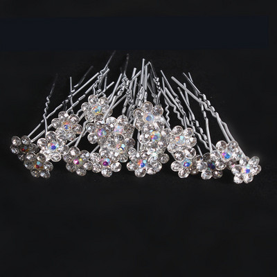 20x naiste U-kujuline nööpnõel metallist barrette klambriga juuksenõelad Simuleeritud pärlitest pruudi tiaara juuste aksessuaarid pulmasoengute kujundamise tööriistad