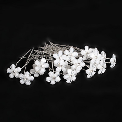 20x naiste U-kujuline nööpnõel metallist barrette klambriga juuksenõelad Simuleeritud pärlitest pruudi tiaara juuste aksessuaarid pulmasoengute kujundamise tööriistad