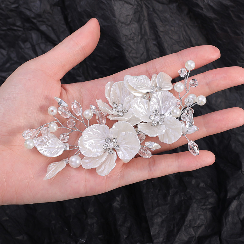 Nova svadbena kopča za kosu od kristalnog bisernog cvijeta Ukosnica u cvjetnom stilu Nakit za kosu mladenke Vjenčani dodaci za kosu