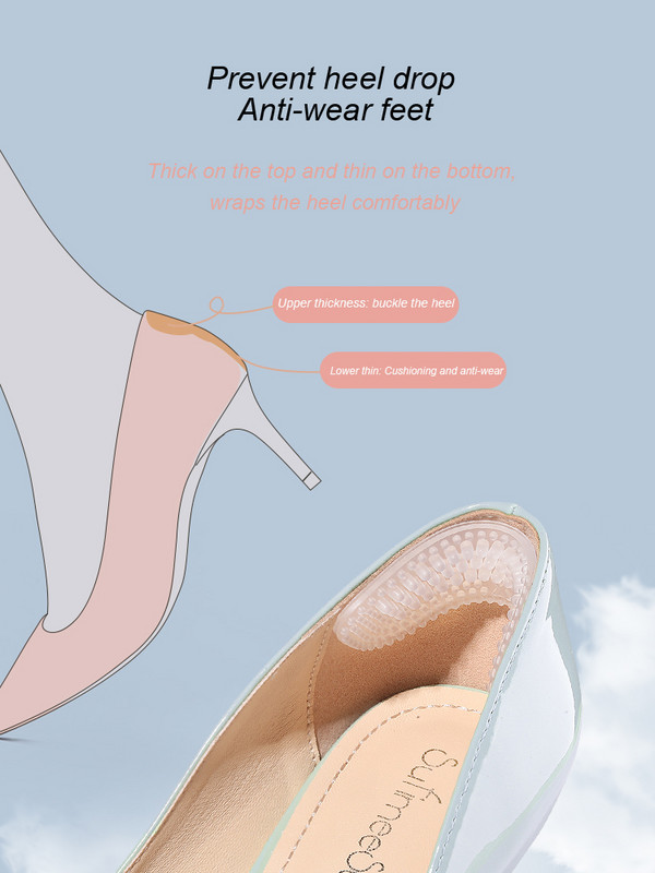 2 kom silikonske naljepnice za pete Drške za pete za žene muškarce protuklizni jastučići za pete neklizajući umeci jastučići štitnik za njegu pete