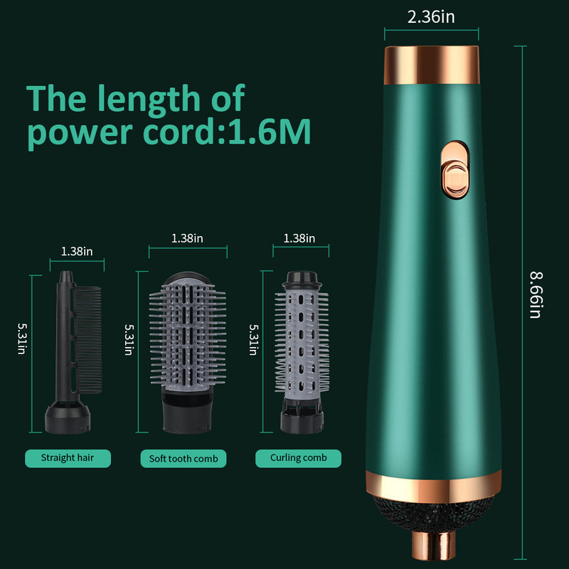 3 viename karšto oro šepetys neigiamų jonų plaukų džiovintuvo šepetys Airwrap plaukų suktukų tiesinimo šukos Profesionalūs šepečiai plaukų džiovintuvai