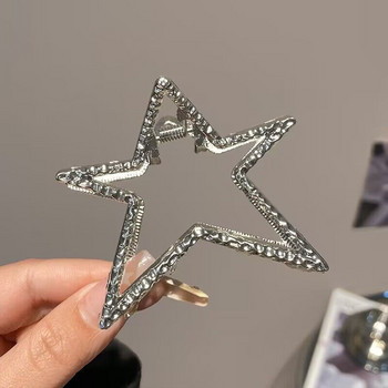 2023 Нова метална щипка за нокти за коса Корейска геометрична луна звезда Щипки за раци за коса Фиби за жени Аксесоари за бижута за коса Шапки