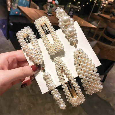 Hair Barrettes Hairgrips For Women Korea Simulated Pearl Beaded Hair Accessories Hair Clips Girls Jewelry New Fashion Bobby Pins