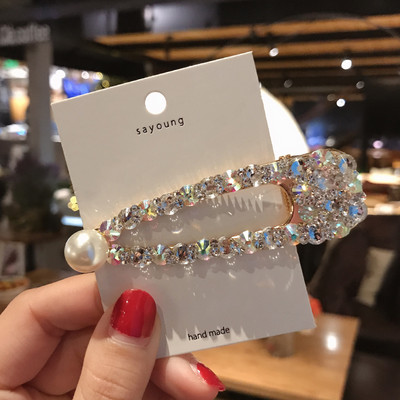 Ins Ukosnice za kosu Barrttes Crystal Pearl za žene Djevojke Modni dodaci za kosu slatka srca Štipaljka s resama Ženska pokrivala za glavu Bobby kopča