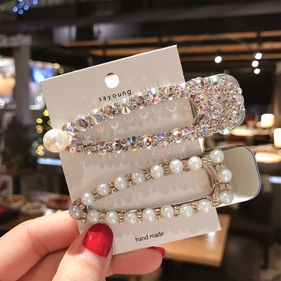 Ins Ukosnice za kosu Barrttes Crystal Pearl za žene Djevojke Modni dodaci za kosu slatka srca Štipaljka s resama Ženska pokrivala za glavu Bobby kopča