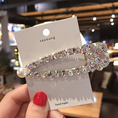 Ins Ukosnice za kosu Barrttes Crystal Pearl za žene Djevojke Modni dodaci za kosu slatka srca Štipaljka s resama Ženska pokrivala za glavu Bobby kopča