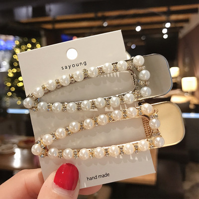 Ins Ukosnice za kosu Barrttes Crystal Pearl za žene Djevojke Modni dodaci za kosu slatka srca Štipaljka s resama Ženska pokrivala za glavu Bobby kopča