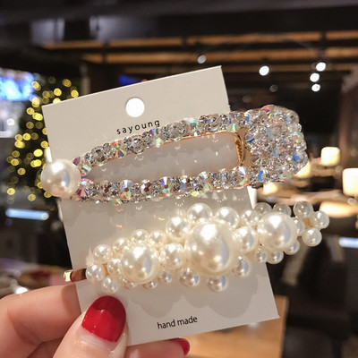 Ins Ukosnice za kosu Barrttes Crystal Pearl za žene Djevojke Modni dodaci za kosu slatka srca Štipaljka s resama Ženska pokrivala za glavu Bobby kopča