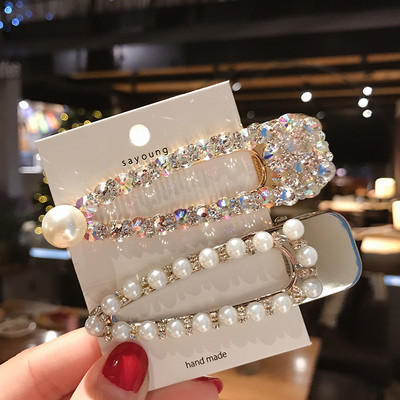 Ins Ukosnice za kosu Barrttes Crystal Pearl za žene Djevojke Modni dodaci za kosu slatka srca Štipaljka s resama Ženska pokrivala za glavu Bobby kopča