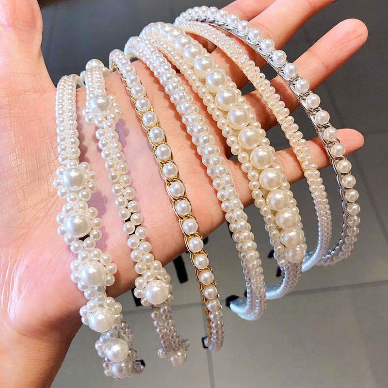 Uus-Korea mood Lihtne pärlitega juukserõngas naistele, tüdrukutele 2020 trendikad lilled, pearõngas, peakatted, juukseaksessuaarid, juuksekaunistus, kingitus