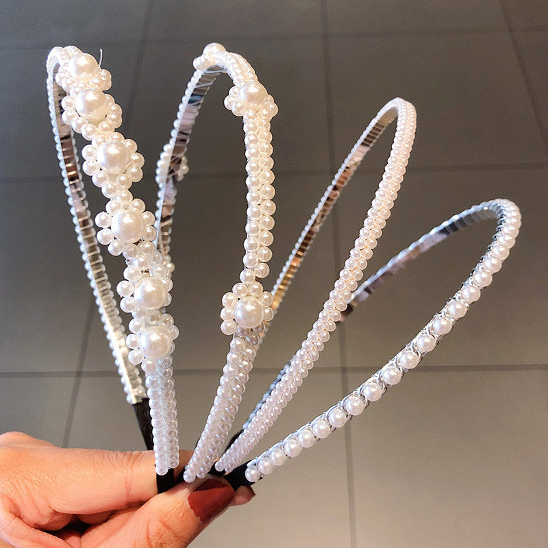 Uus-Korea mood Lihtne pärlitega juukserõngas naistele, tüdrukutele 2020 trendikad lilled, pearõngas, peakatted, juukseaksessuaarid, juuksekaunistus, kingitus