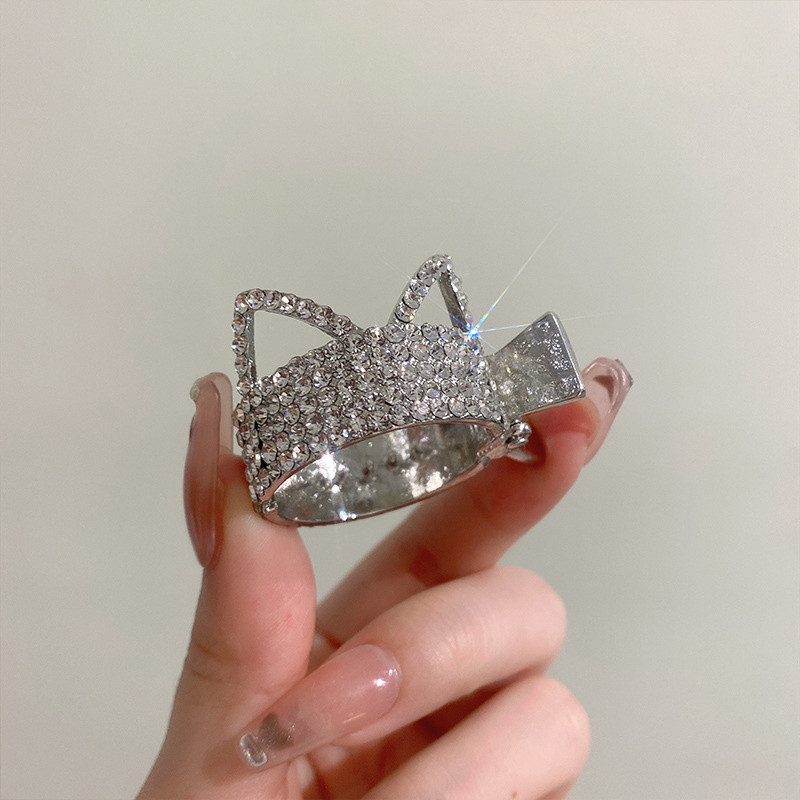 Moodne särav täiskivist juukseklamber naistele 2022, geomeetrilised kõrge hobusesabaga juukseklambrid Trendikad juukseaksessuaarid Ehted