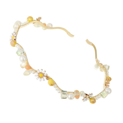 AWAYTR Korea moe kristallist kivist peapael Elegantne peapael banketi juuksurirõngas, mis sobib nägu pesevatele peakatetele