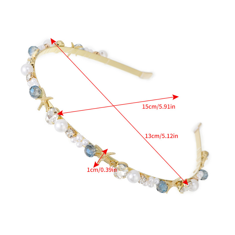 AWAYTR Korea moe kristallist kivist peapael Elegantne peapael banketi juuksurirõngas, mis sobib nägu pesevatele peakatetele