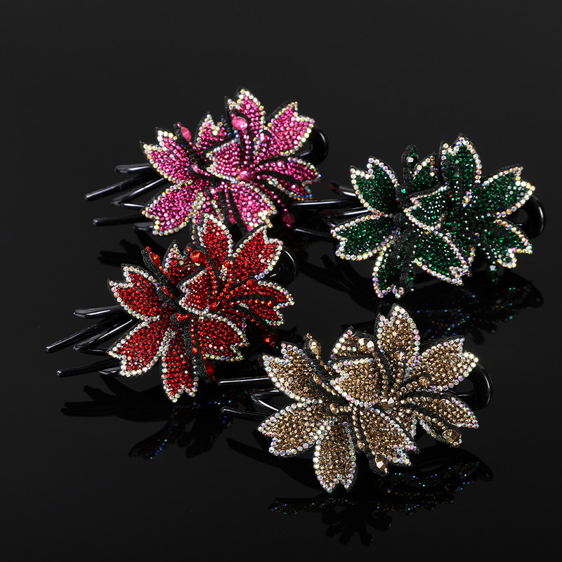 AWAYTR Kandže za kosu sa kamenčićima Ukosnice Cvijet Leptir Ukosnice Pačji kljun Štipaljke za kosu Retro za žene Dodaci za kosu u repu