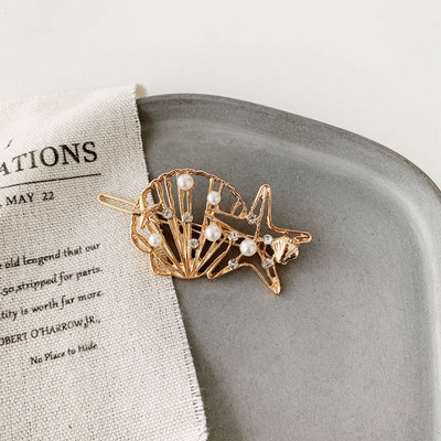 Nove modne školjkaste kopče za kosu za žene Djevojke Ukosnice slatke zlatne boje Ukosnice Jednostavna ženska pokrivala za kosu Dodaci za kosu