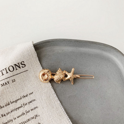 Nove modne školjkaste kopče za kosu za žene Djevojke Ukosnice slatke zlatne boje Ukosnice Jednostavna ženska pokrivala za kosu Dodaci za kosu