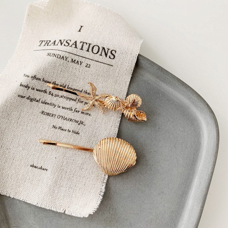 Nove modne školjkaste kopče za kosu za žene Djevojke Ukosnice slatke zlatne boje Ukosnice Jednostavna ženska pokrivala za kosu Dodaci za kosu