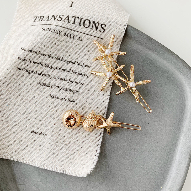 Nove modne školjkaste kopče za kosu za žene Djevojke Ukosnice slatke zlatne boje Ukosnice Jednostavna ženska pokrivala za kosu Dodaci za kosu