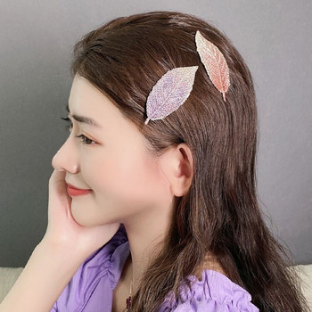 Нови бродирани листа Дамски щипки за коса Сладки момичета Фиби за коса Шнола Корейски прости дамски аксесоари за коса Шапки