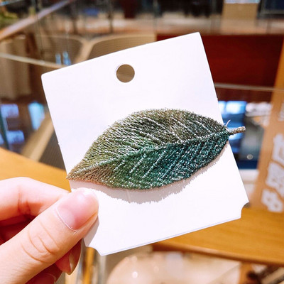 Uus Tikitud Leaf Naiste Juukseklamber Sweet Girls Juuksenõelad Barrette Korea Lihtsad Daami Juuste Aksessuaarid Peakatted