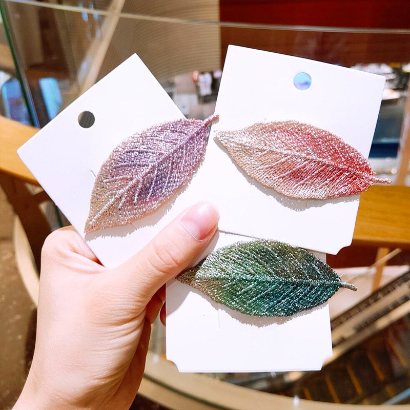 Uus Tikitud Leaf Naiste Juukseklamber Sweet Girls Juuksenõelad Barrette Korea Lihtsad Daami Juuste Aksessuaarid Peakatted