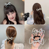 Nova elegantna biserna ženska kopča za kosu s užetom za kosu, velika mašna za djevojčice, držač za konjski rep, ženski dodaci za kosu