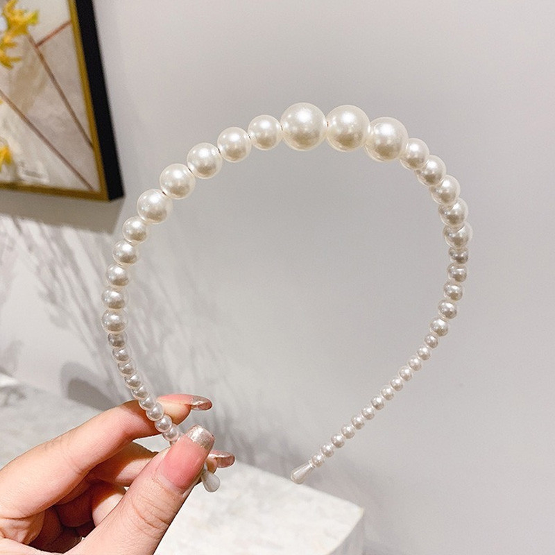 Uued naiste täispärlitega juuksepaelad Elegantne magus peapael Lihtne juukserõngas peapael Korea käsitsi valmistatud pulmajuukseaksessuaarid kingitus