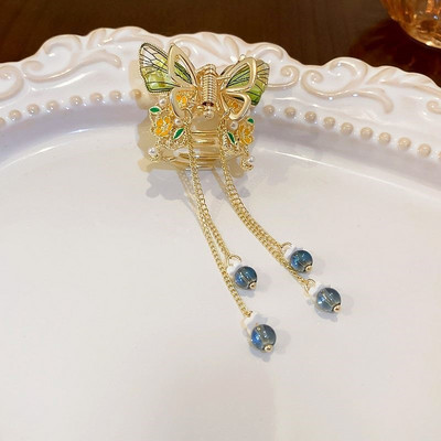 2023. aasta uus naissoost liblikas pärlituti juukseküünis kiviklibuga korea lihtne hai hobusesaba krabiklamber tüdrukute juukseaksessuaarid