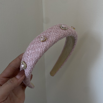 Kallis roosa armastuse teemant kudumine villane kangas käsn juukserõngas Armas ja mitmekülgne Peapael juuksenõel Peakate