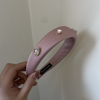 Kallis roosa armastuse teemant kudumine villane kangas käsn juukserõngas Armas ja mitmekülgne Peapael juuksenõel Peakate