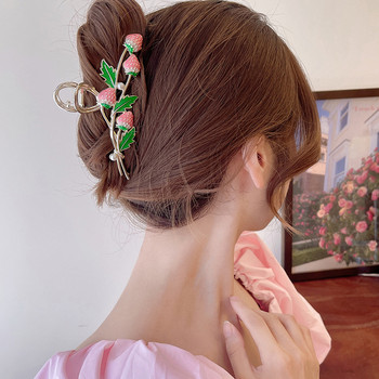 Корейски нови щипки за хващане на ягоди Дамски елегантни метални щипки за коса с раци Аксесоари за коса за момичета Аксесоари за правене на прическа