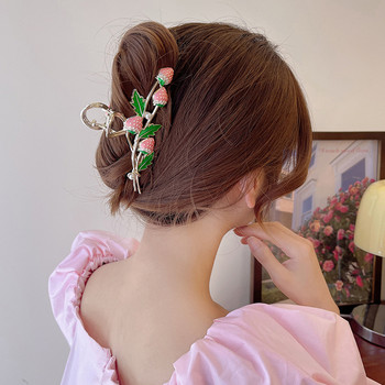 Корейски нови щипки за хващане на ягоди Дамски елегантни метални щипки за коса с раци Аксесоари за коса за момичета Аксесоари за правене на прическа