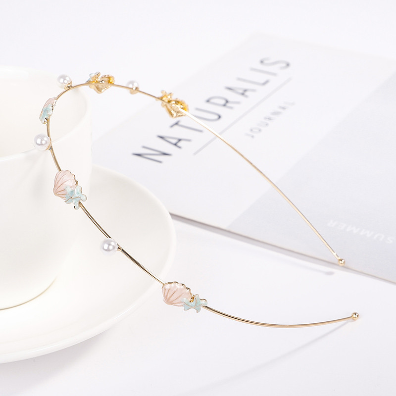 EASYA mood Starfish Shell peapael naistele Korea stiilis simuleeritud pärlitega juuksepael Juukseaksessuaarid