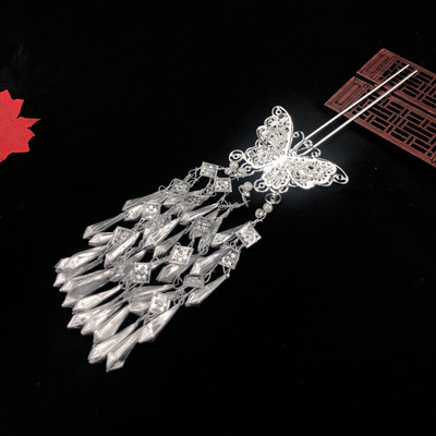 Iidse stiiliga liblikas tups Samm raputav juuksenõel Juuksepulk Hiina Hanfu juuksekaunistus Peakate Juuste aksessuaarid Juuksenõelad