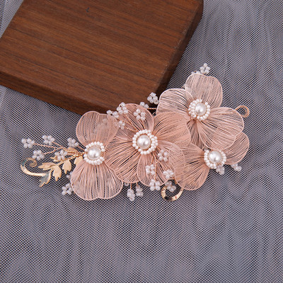 Lillede juuksepael Pruudijuukse ehted Pärlikristallpeapael Elegantne sünnipäevapidu Tiara Crown Pulmajuukse aksessuaarid naistele