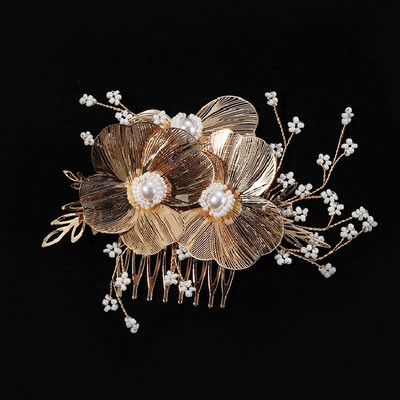 Lillede juuksepael Pruudijuukse ehted Pärlikristallpeapael Elegantne sünnipäevapidu Tiara Crown Pulmajuukse aksessuaarid naistele