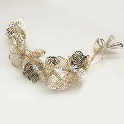 Lillede juuksepael Pruudijuukse ehted Pärlikristallpeapael Elegantne sünnipäevapidu Tiara Crown Pulmajuukse aksessuaarid naistele