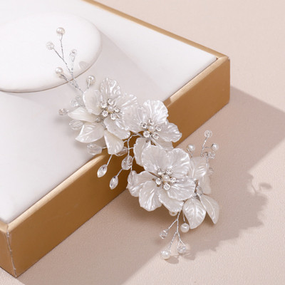 Lillede juuksepael Pruudijuukse ehted Pärlikristallpeapael Elegantne sünnipäevapidu Tiara Crown Pulmajuukse aksessuaarid naistele