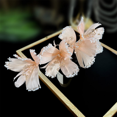 Lillede juuksepael Pruudijuukse ehted Pärlikristallpeapael Elegantne sünnipäevapidu Tiara Crown Pulmajuukse aksessuaarid naistele